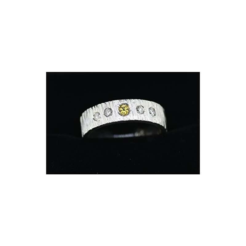 6 Mm Sterling Silver Band Set With 4 Diamonds And