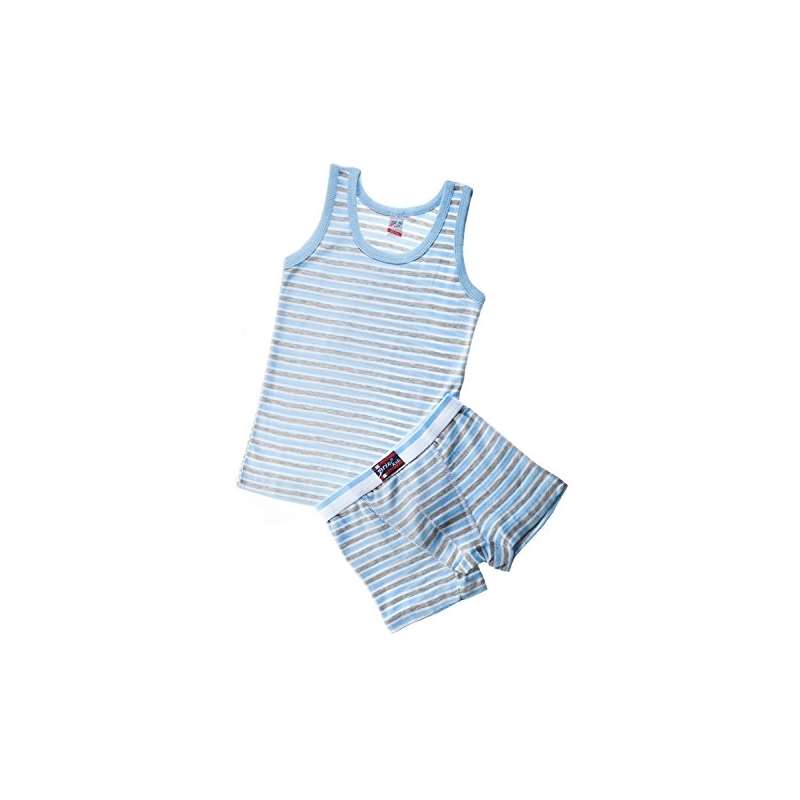 Kids By Boys Soft Turkish Cotton Lightblue/Grey Bo