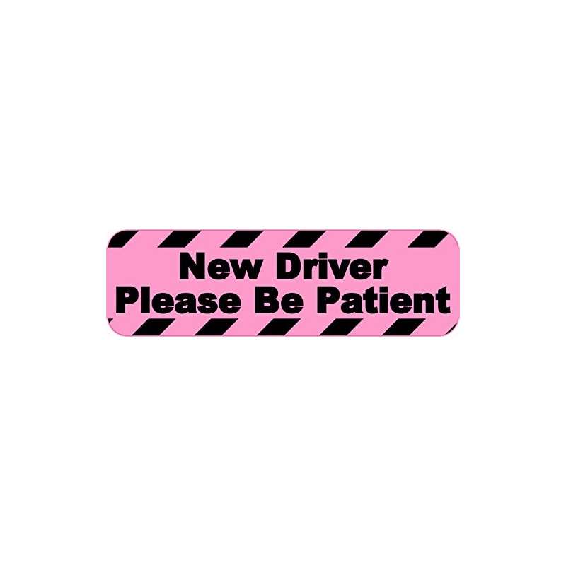 New Driver Bumper Sticker-10 X 3 Pink New Driver P