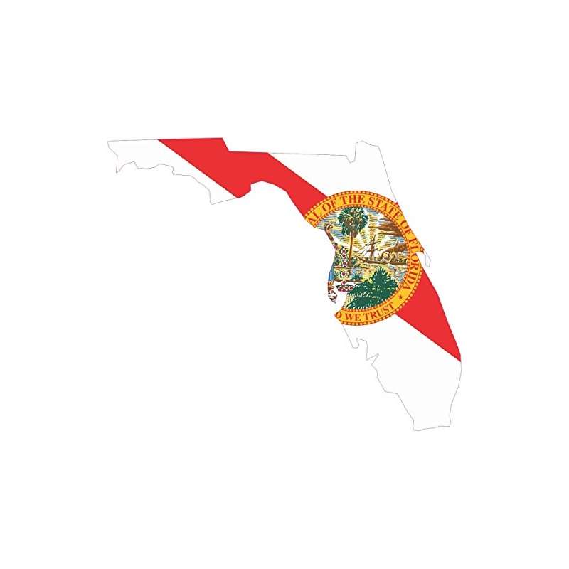 5 And X 5 And Die Cut Florida Shape State Flag Bum