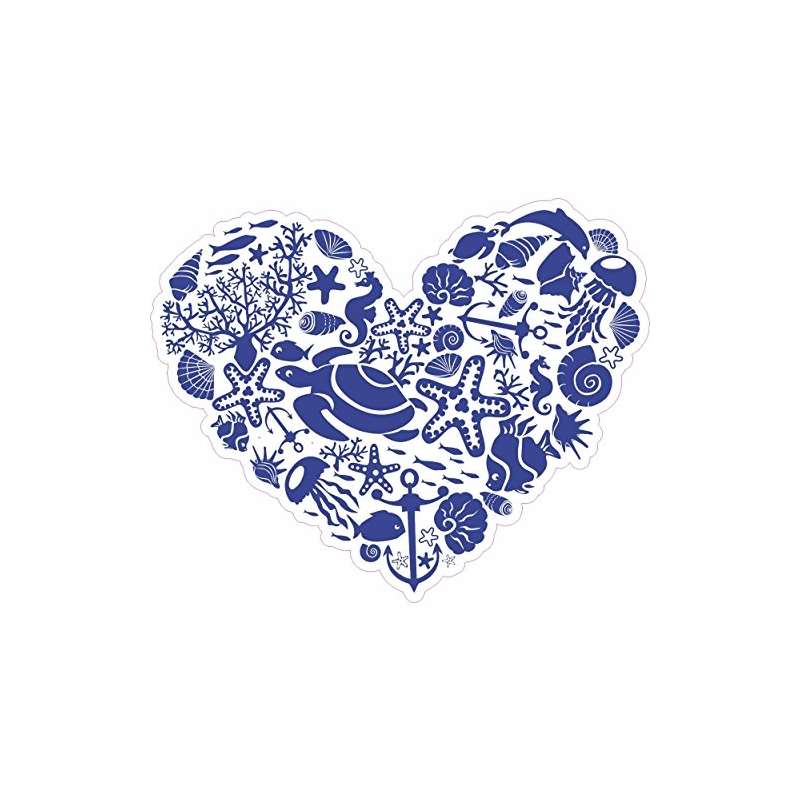 4.3In X 3.3In Die Cut Blue And White Sea Animal He