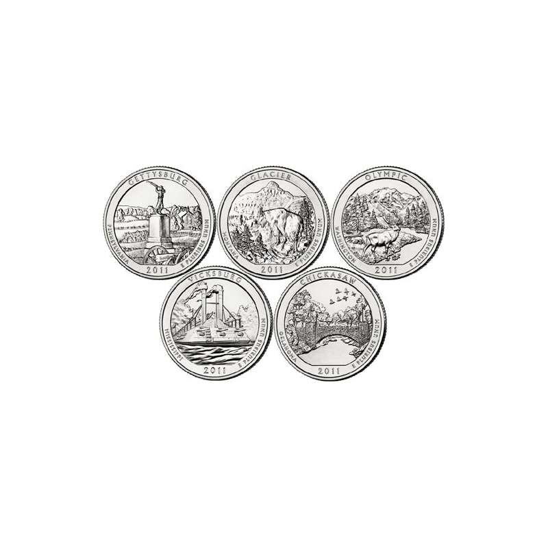 2011 D National Parks Set 5 Coins Uncirculated