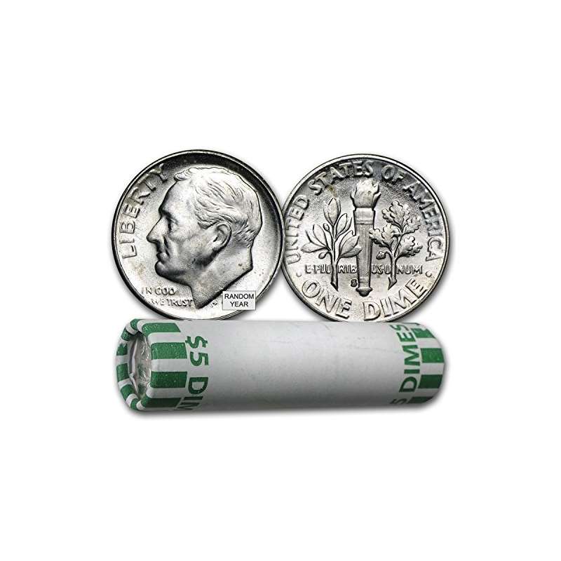 1946-1964 90 Silver Roosevelt Dimes 50-Coin Roll B