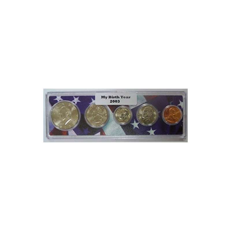 2003-5 Coin Birth Year Set In American Flag Holder