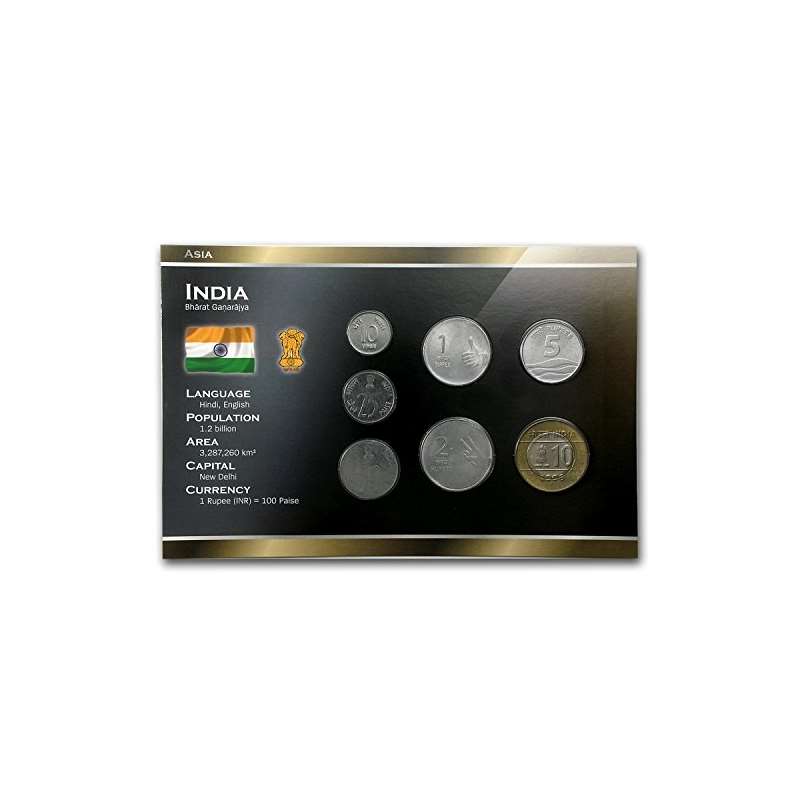 IN 1988-2010 India 10 Paise-10 Rupees Coin Set Unc