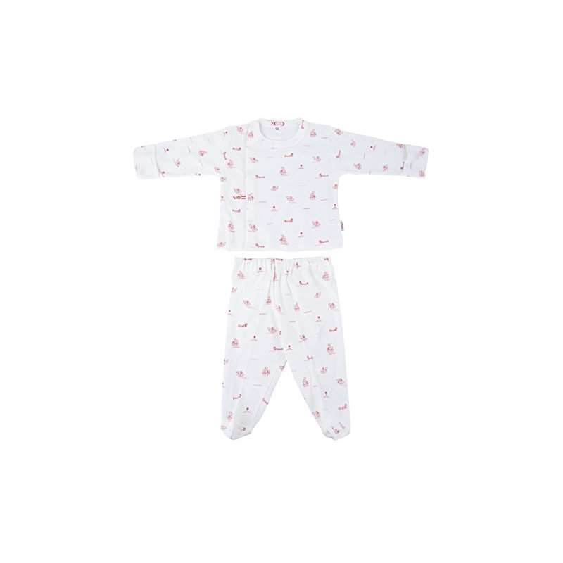 Ultra Soft Turkish Cotton Red Print Footie And Kim