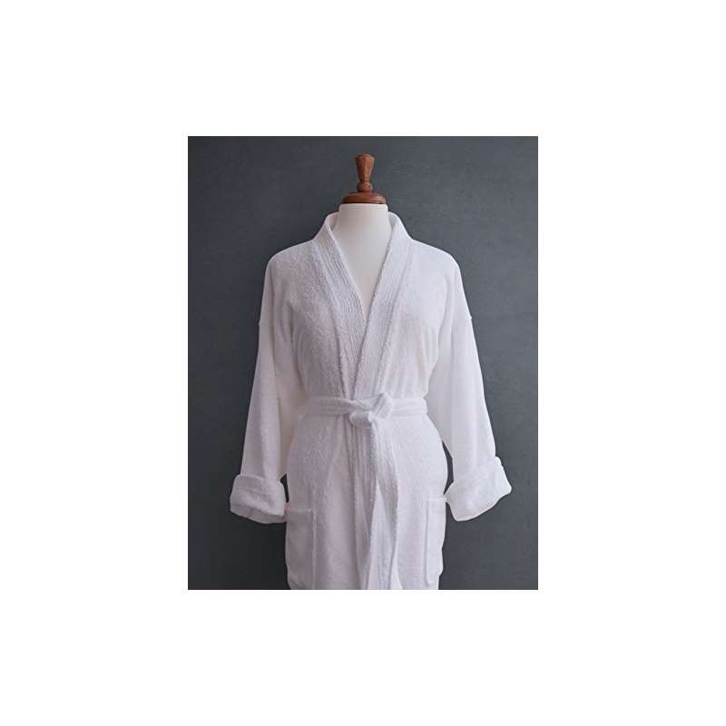 Luxury Egyptian Cotton Unisex Terry Spa Robe White
