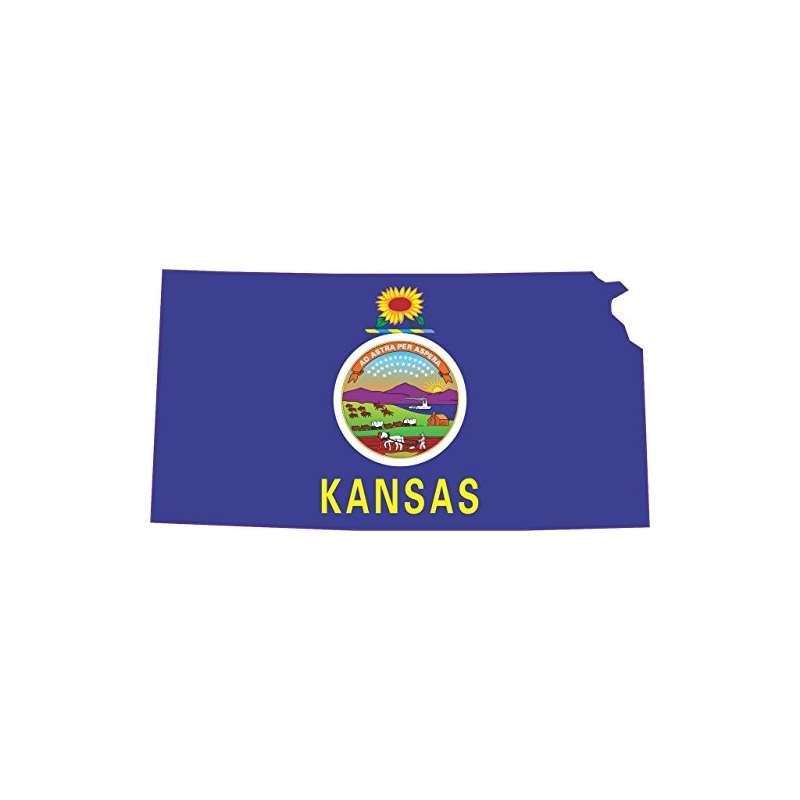 5 And X 2.5 And Die Cut Kansas Shape State Flag Bu