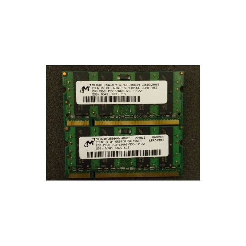 4GB 2 X 2GB 2Rx 8 Non-ECC DDR2 PC2-5300S MT16HTF25