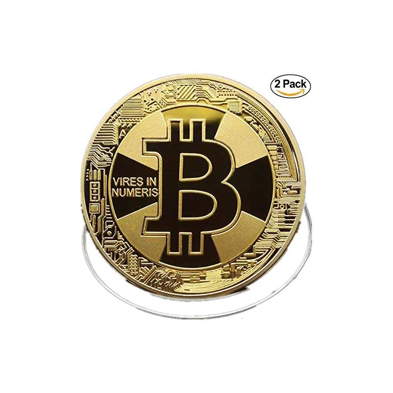 BITCOIN Coin,18K GOLD, 2-Pack Deluxe Collector S S