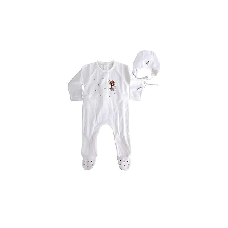 Ultra Soft Velour Baby Footie And Hat With Holiday