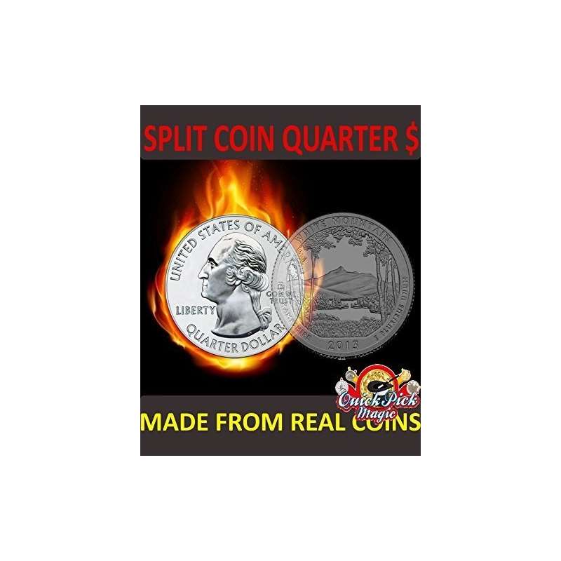 MAGIC QUARTER DOLLAR SPLIT COIN By US 25 CENT SPLI