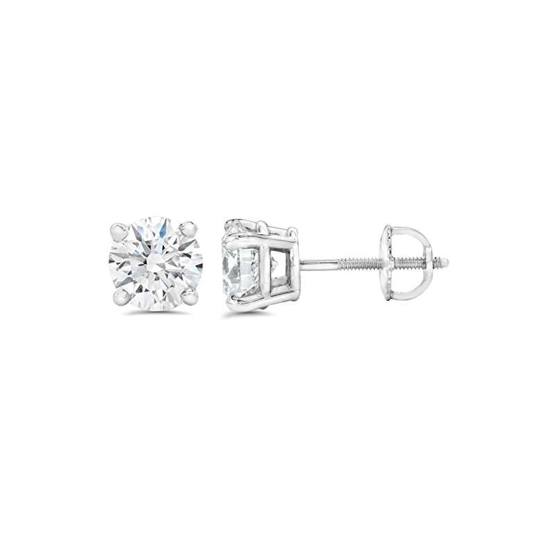 3/8CT Lab Grown Diamond Studs Screw Back 14K White