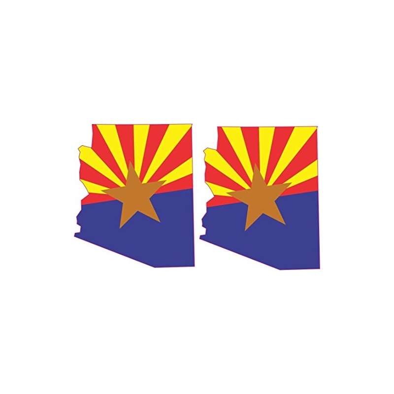 1.75 And X 2.1 And 2 X Arizona Flag Bumper Sticker