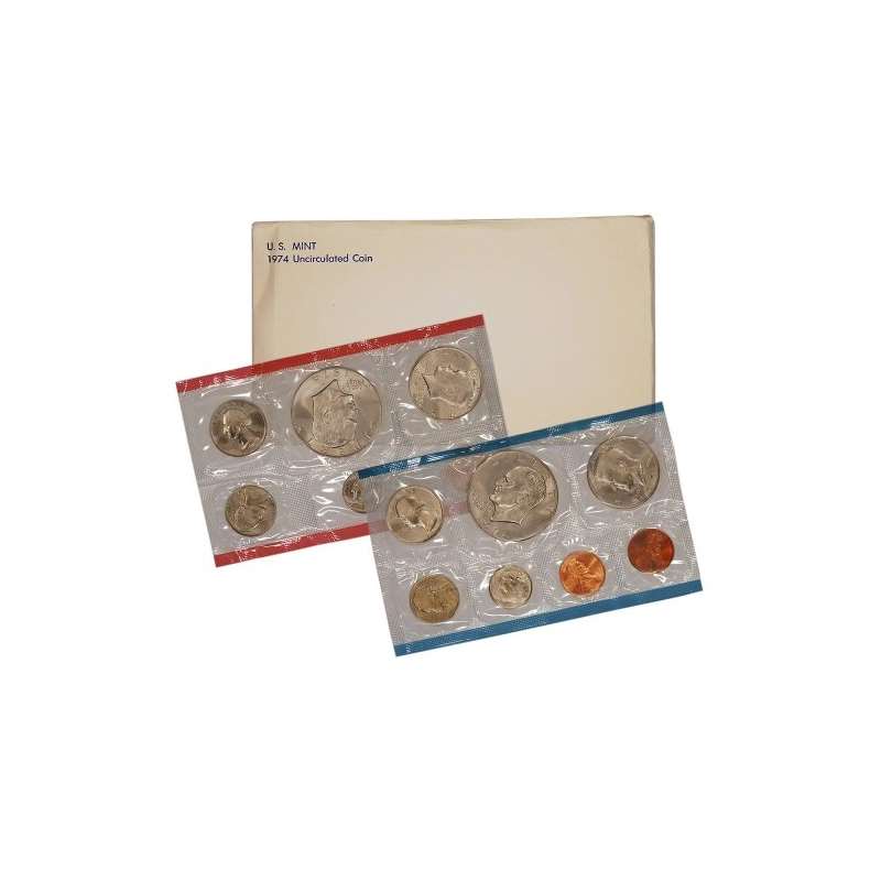 1974 United States Mint Uncirculated Coin Set In O