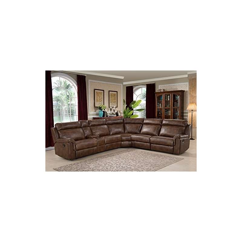 Clark 6 Piece Brown Reclining Living Room Sectiona