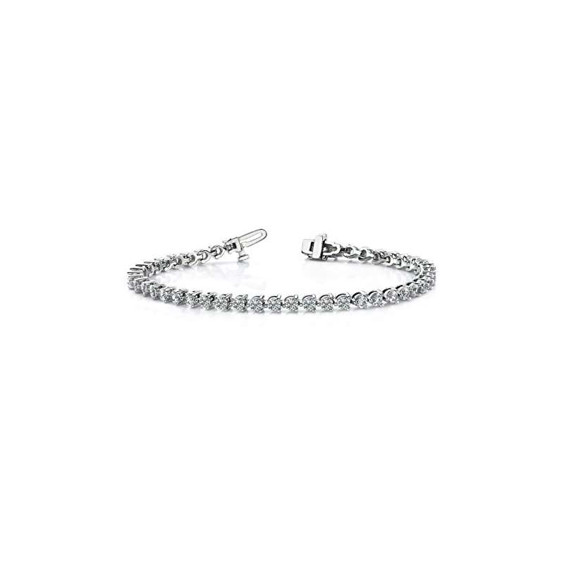 14KT White Gold H-I SI3 By I1 3 Prong Tennis Brace