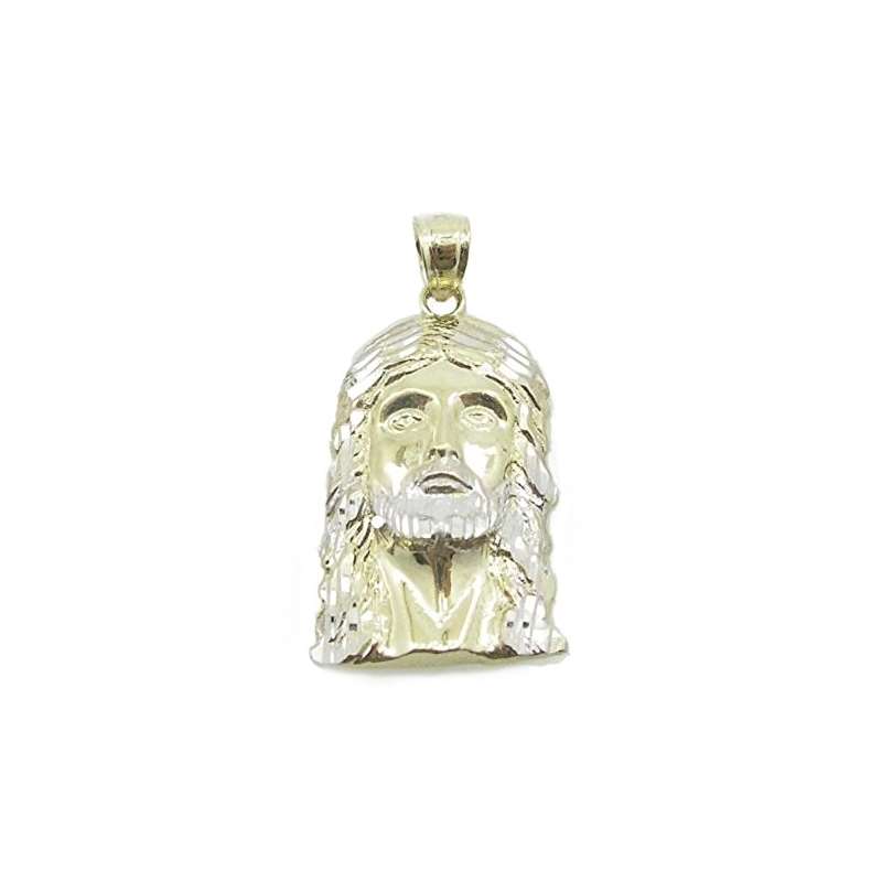 10K Yellow Gold Jesus Head Small Pendant Length -