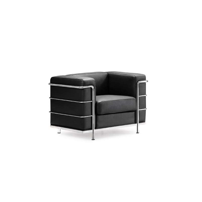 Modern Fortress Arm Chair, Black