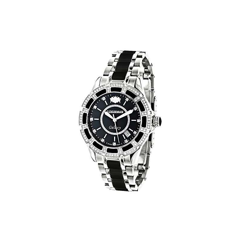 Galaxy Midsize Diamond Watch Black Ceramic 1.25Ct