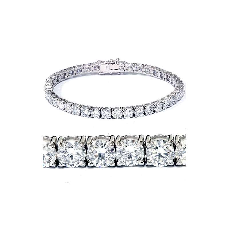 12.36 Ct Diamond Tennis Bracelet 18K White Gold 7