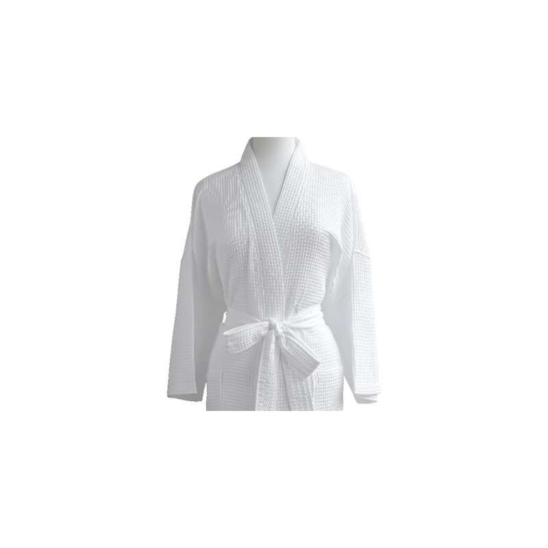 Waffle Weave Spa Robe Made In Turkey-White