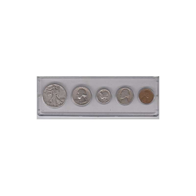 1942 Birth Year Coin Set 5 Coins-Silver Half Dolla