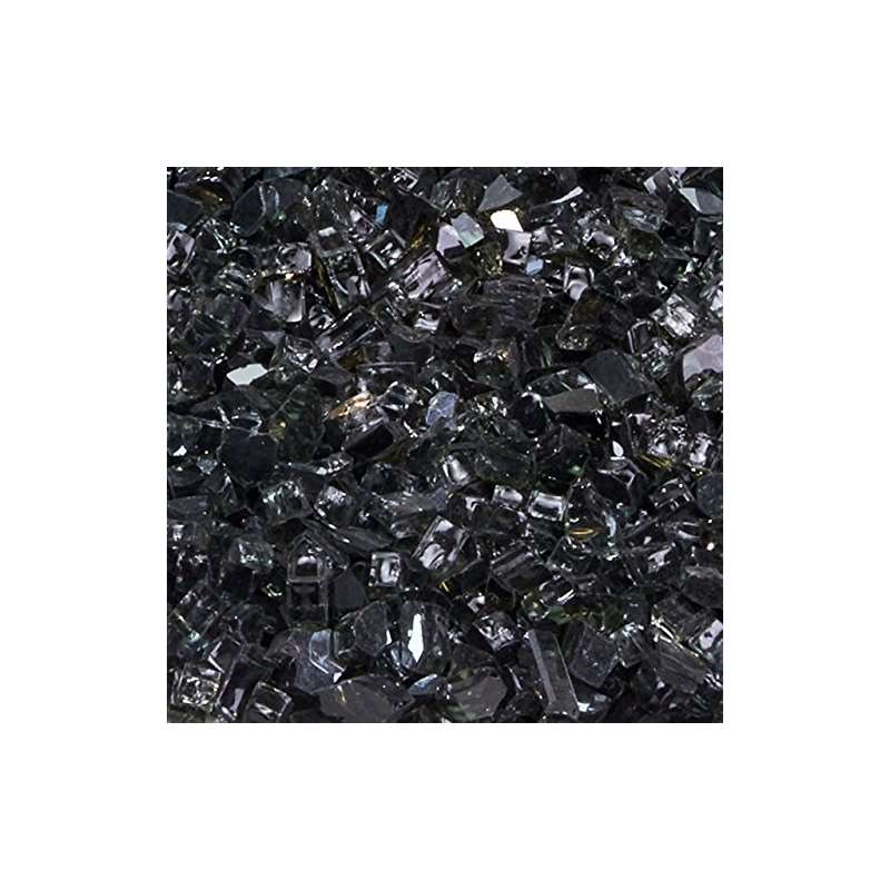 1/4 Inch Premium Reflective Black Fire Glass - 10