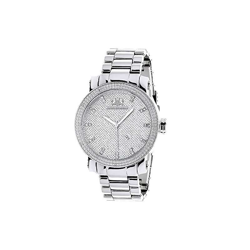 Mens Diamond Watch 0.12Ct Stainless Steel Band