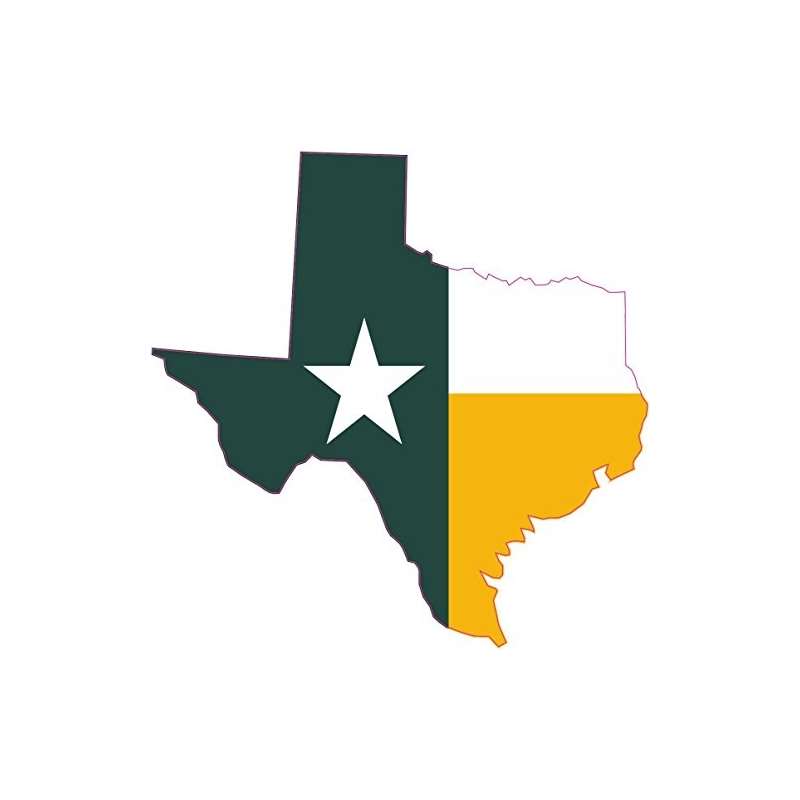 4In X 4In Baylor University Color Die Cut Texas Fl