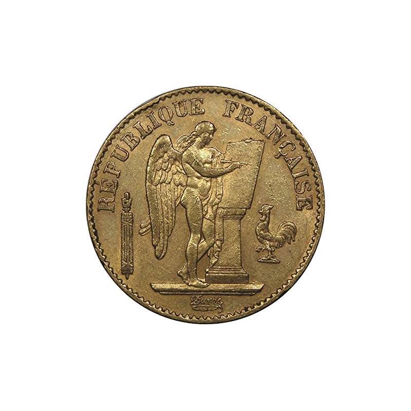 19Th Century France 20 Francs Angel Gold Coin