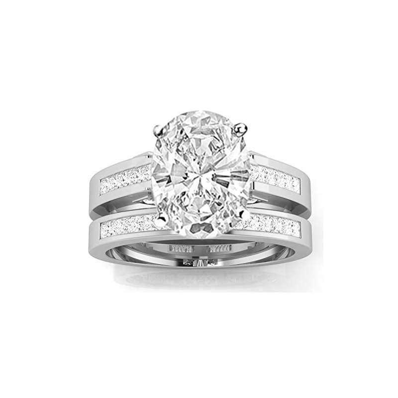 2.45 Carat T.W. 14K White Gold Channel Set Princes