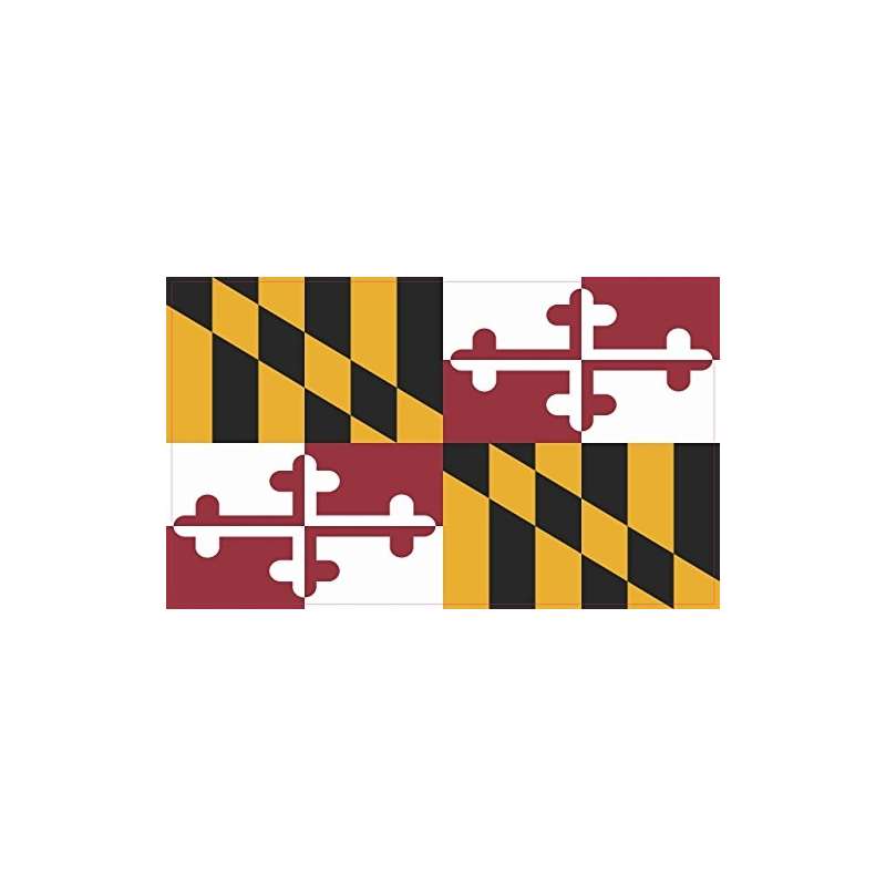 5 And X 3 And Maryland State Flag Bumper Sticker D