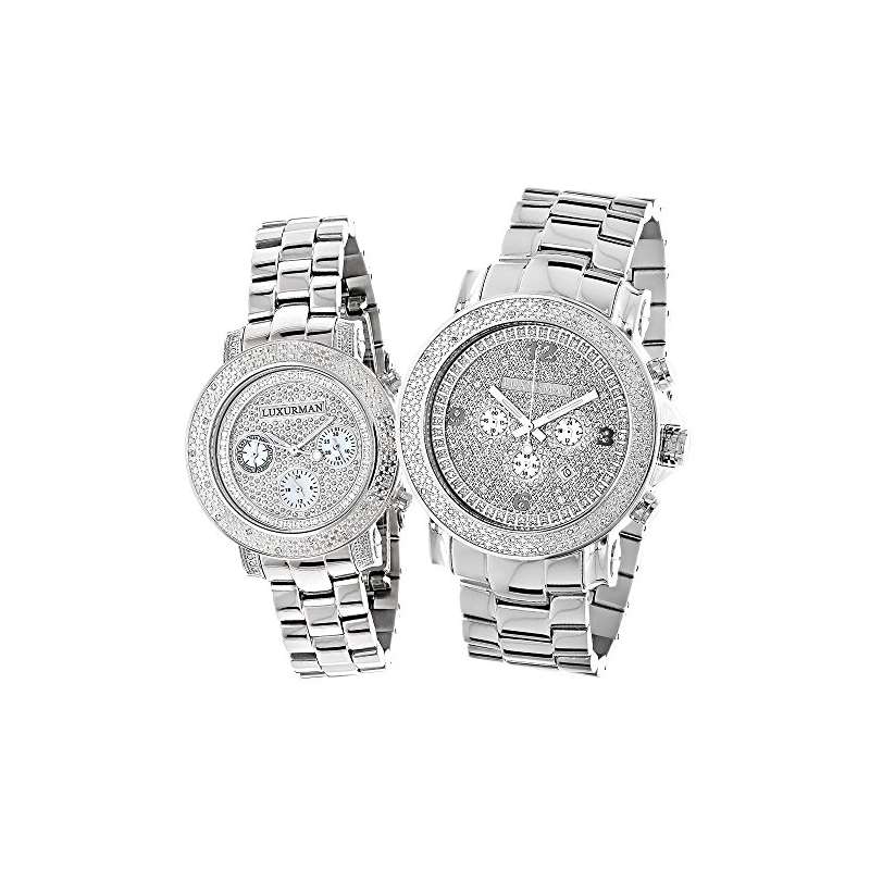 Matching His And Hers Watches: Oversized Diamond W
