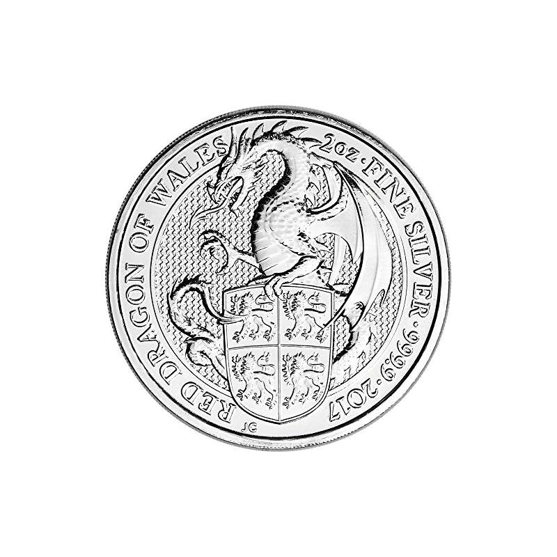 2017 UK Great Britain Silver Queens Beast Dragon 2