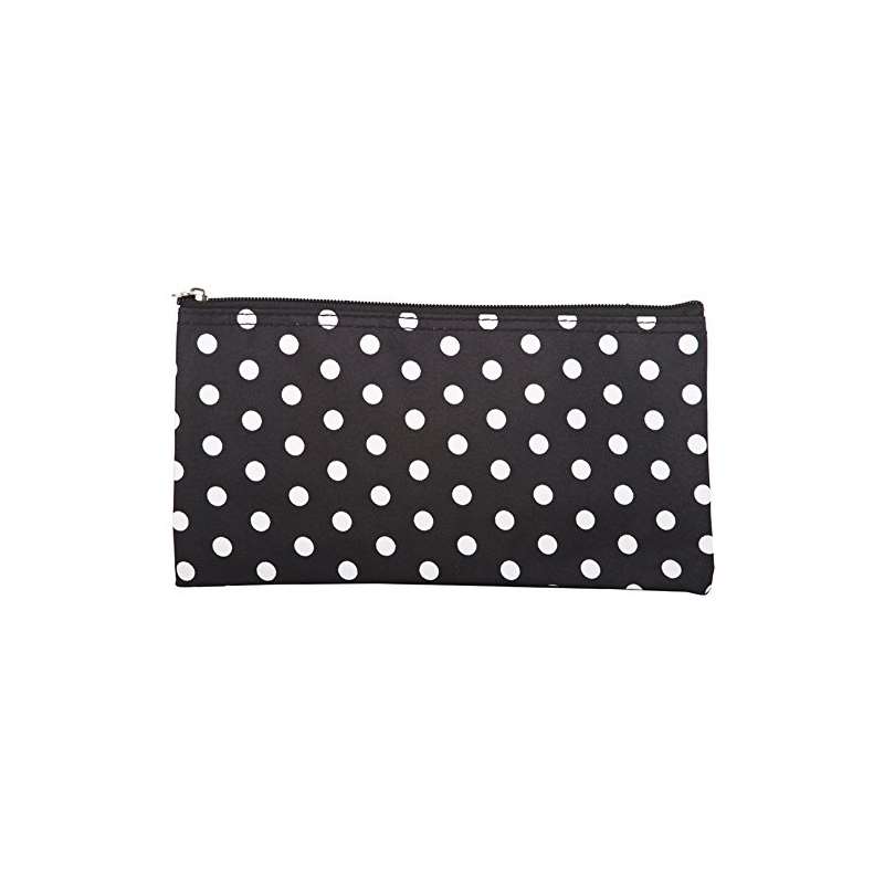 Black And White Polka Dots Makeup Brush Bag 10-Inc