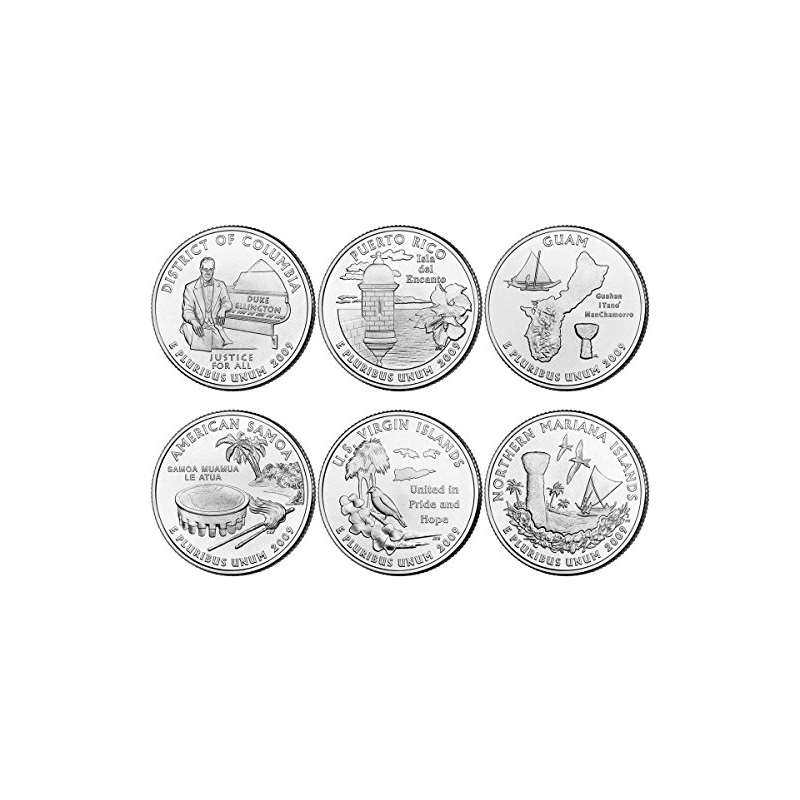 2009 D BU D.C. And Territory Quarters-6 Coin Set U