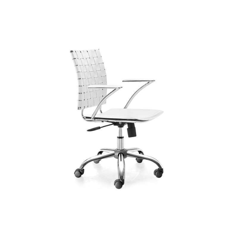 Modern Criss Cross Office Chair, White