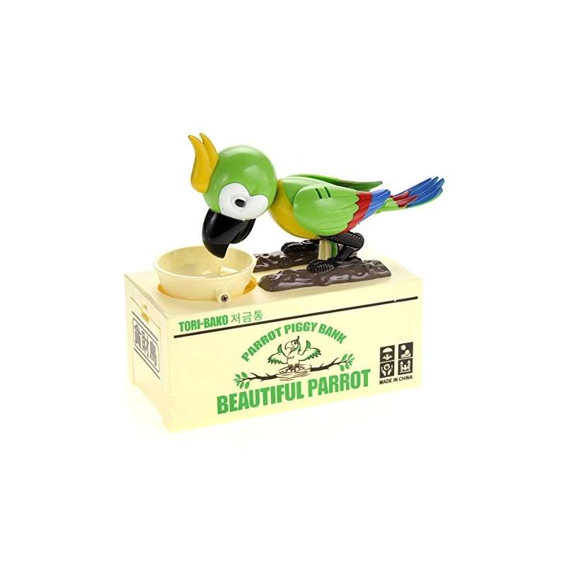 Powertrc Parrot Coin Bank Green