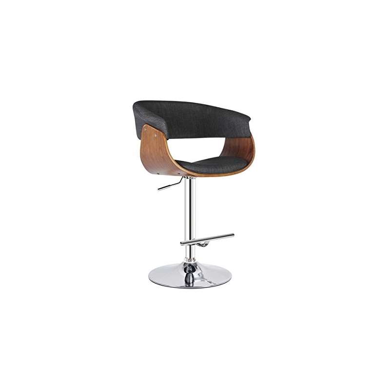 Gray Modern Swivel-Adjustable Barstool With Armres