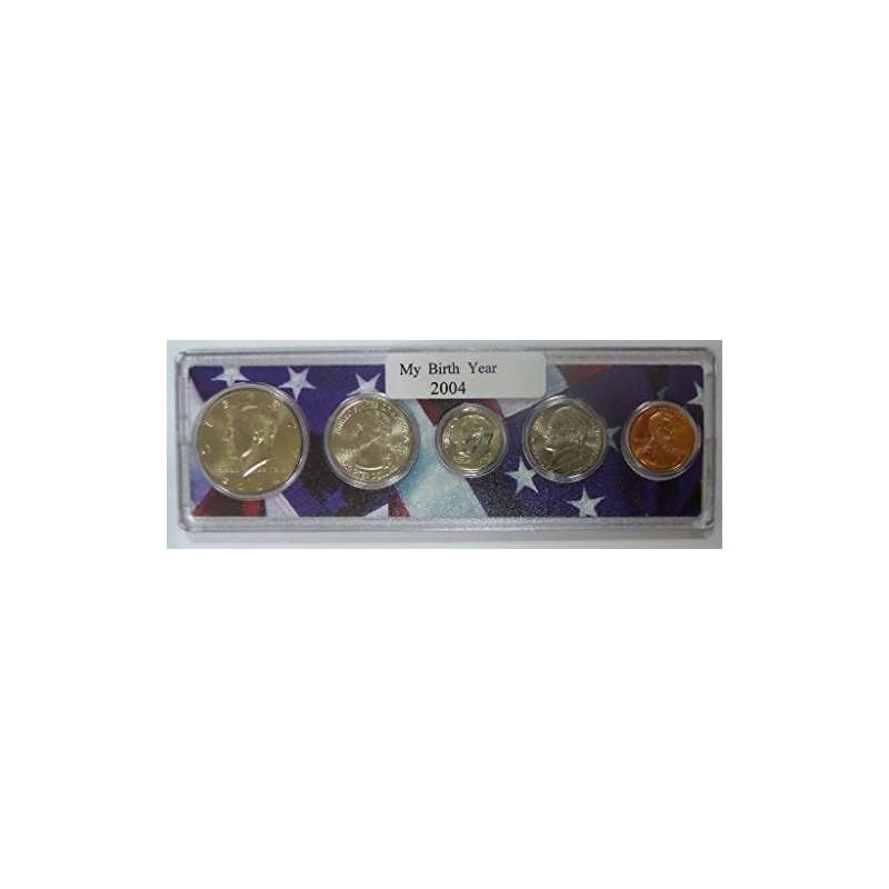 2004-5 Coin Birth Year Set In American Flag Holder