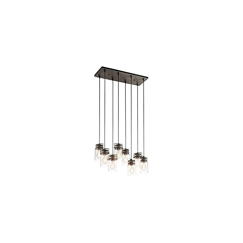 42890OZ Brinley 8-Light Pendant And Clear Glass Sh