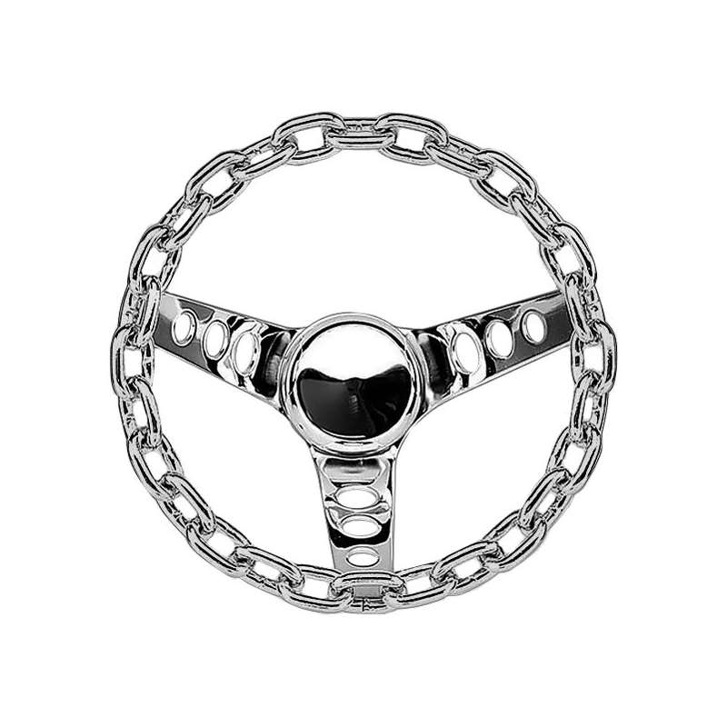 3-Spoke Chrome Steel Design Chain Series Steering 