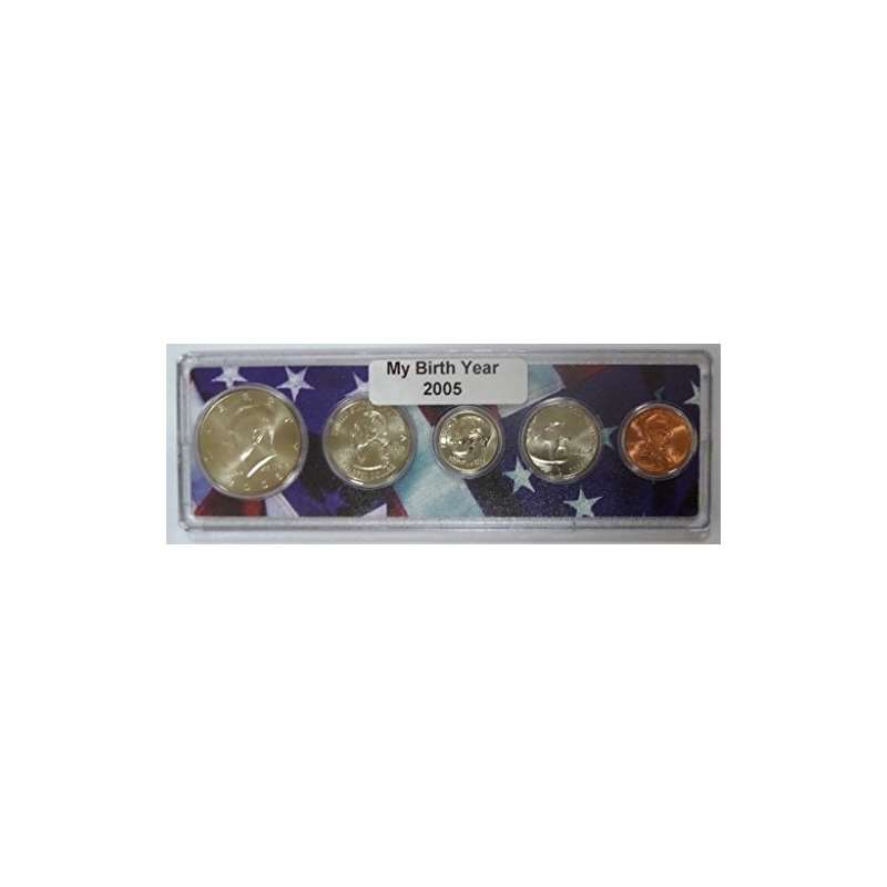 2005-5 Coin Birth Year Set In American Flag Holder