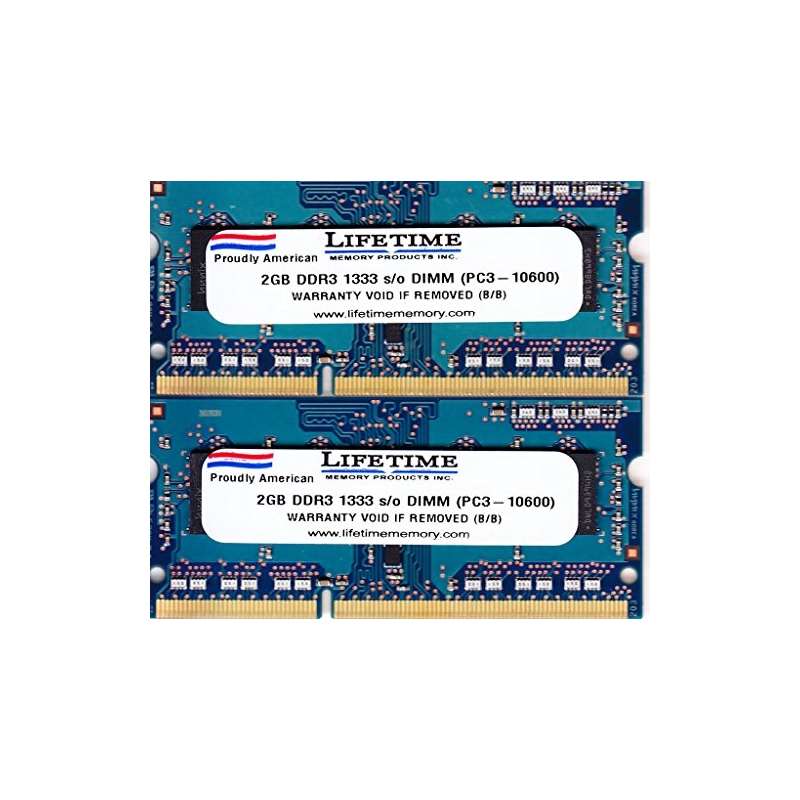 4GB DDR3 1333 PC3-10600 CL9 SODIMM KIT, TWO 2GB Mo