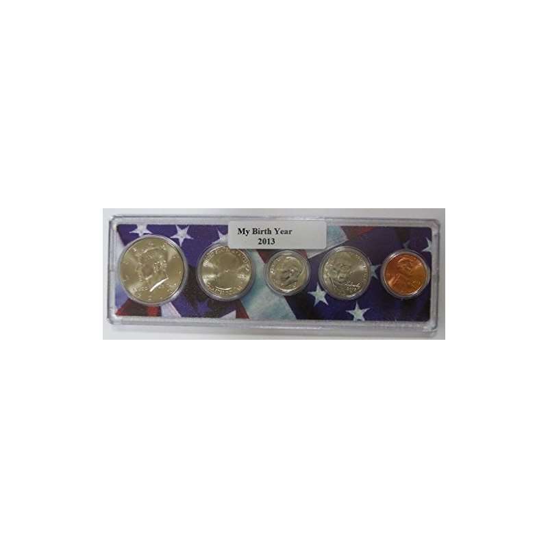 2013-5 Coin Birth Year Set In American Flag Holder