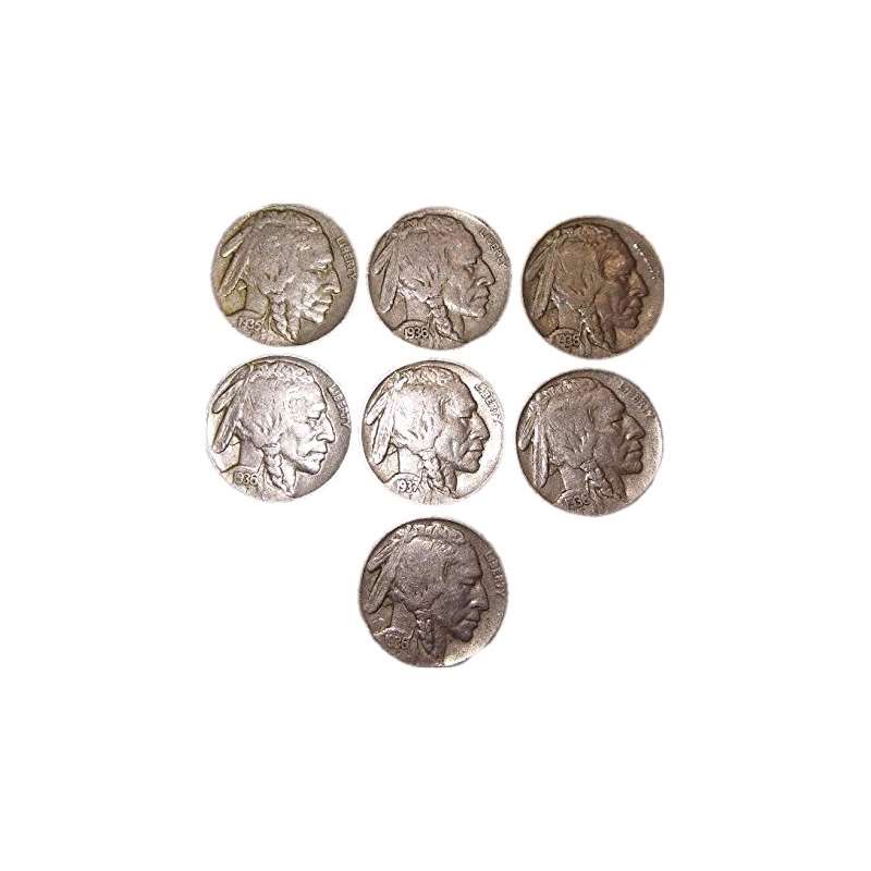 7-U.S. Indian Head Buffalo Nickels Nickel-Grab Bag