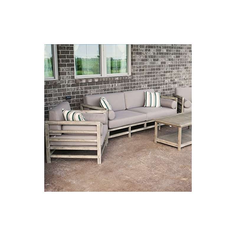 Grand Haven 4 Piece Acacia Wood Outdoor Patio Sofa