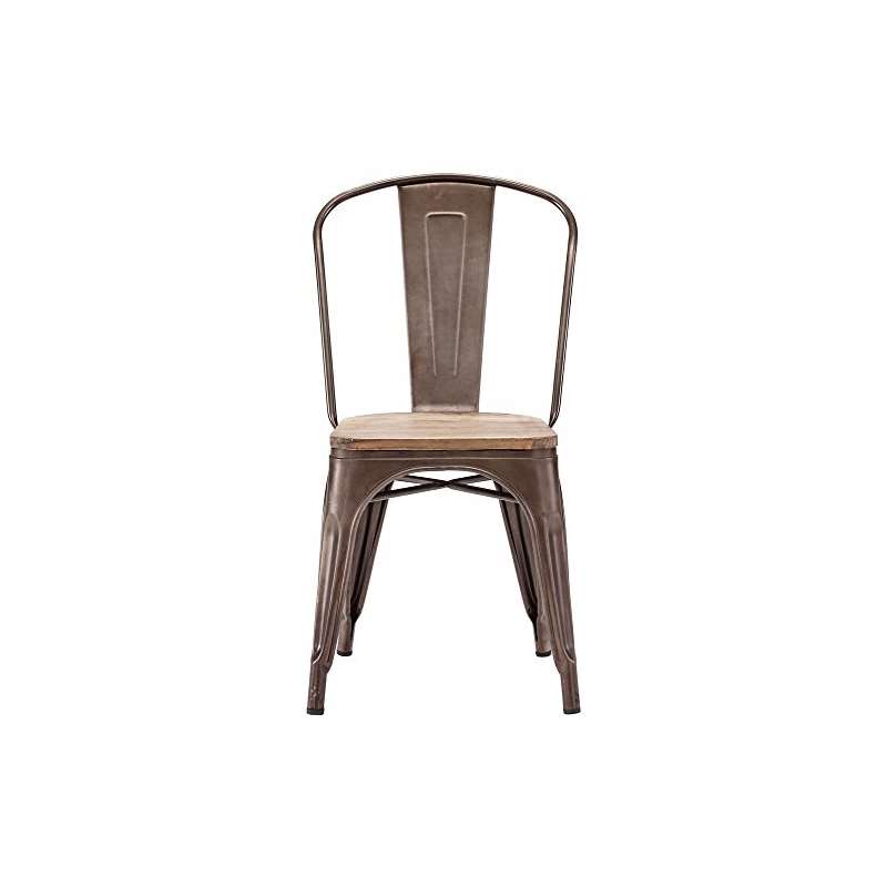 Modern Elio Chair, Rustic Wood