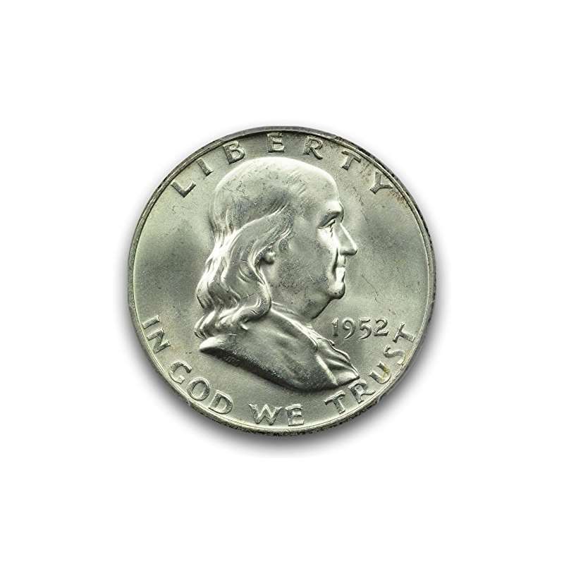 1952 D Franklin 90 Silver Half Dollar Brilliant Un